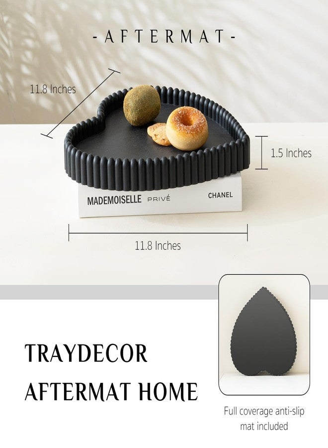 Aftermat Coffee Table Tray, Home Decor Heart Shaped Tray, Concrete Black Coffee Table Decor Trays, Serving Decorative Trays for Dining Table - Image 3