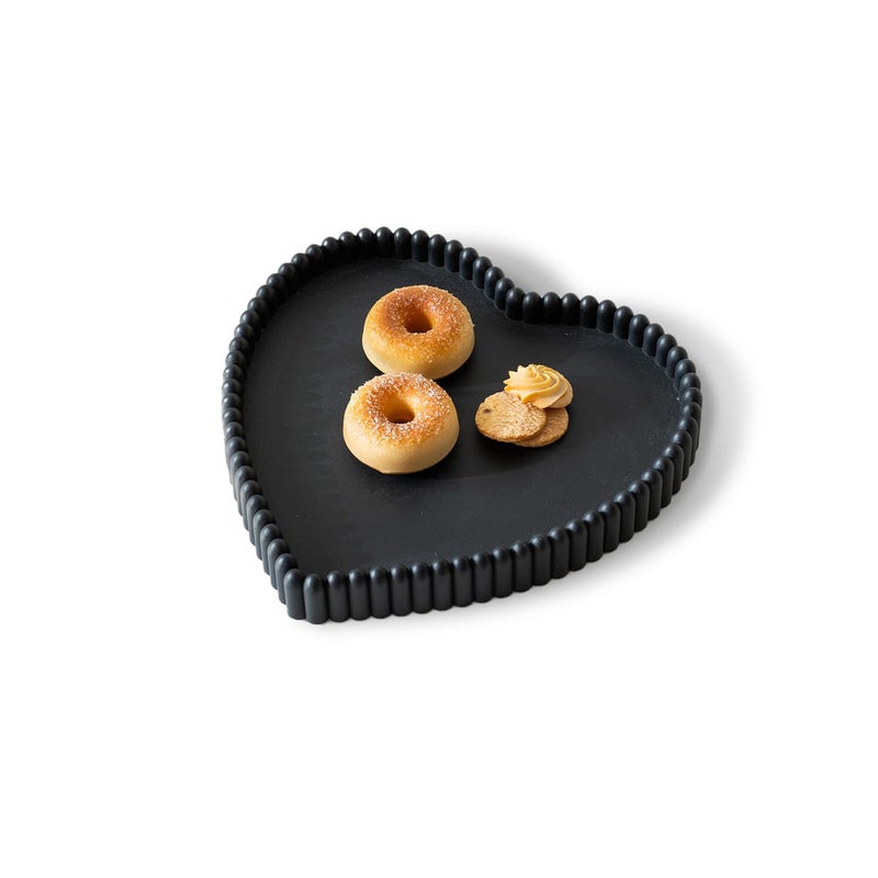 Aftermat Coffee Table Tray, Home Decor Heart Shaped Tray, Concrete Black Coffee Table Decor Trays, Serving Decorative Trays for Dining Table - Image 1