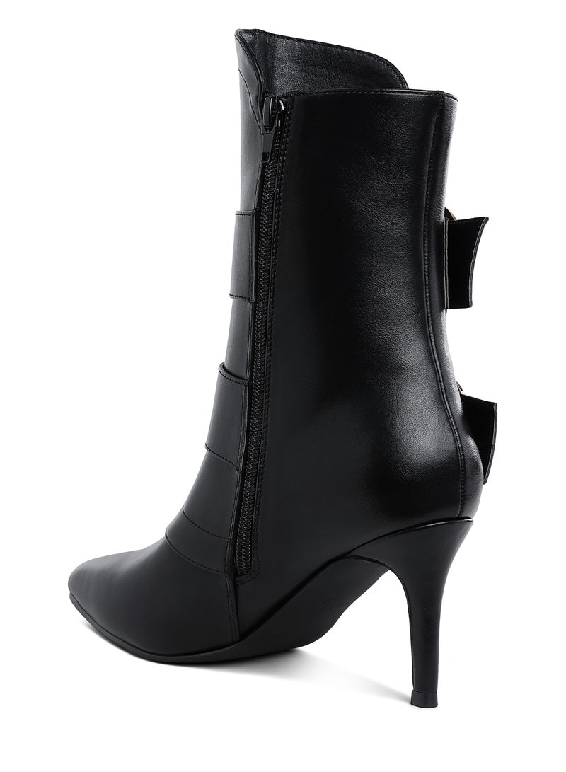 London Rag Chunky Buckle Strap Ankle Boots in Black  - Image 3