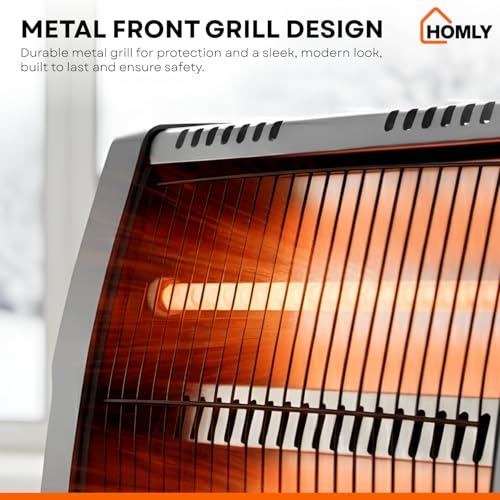 Homly Ritz 800 Watts Quartz Room Heater with Dual Heating Tubes | Dual Heating Settings For 400W & 800 W | Tip-over Protection|Cool Touch Shockproof Body with High Thermal Protection - Grey - Image 3