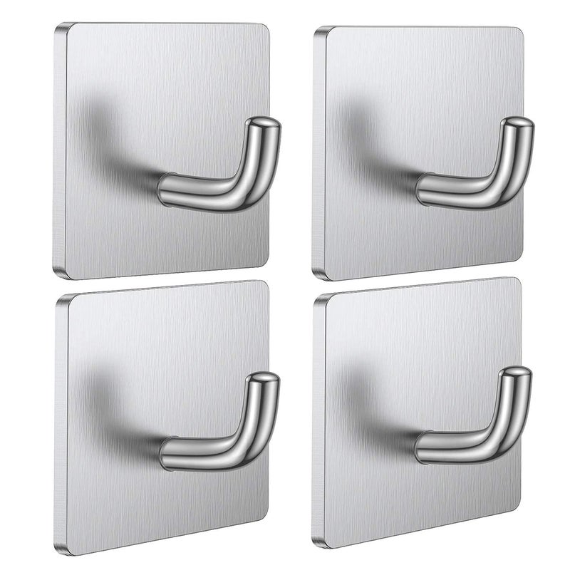 LATIQ MART Wall Hooks Heavy Duty Stick on Wall Towel Hooks Door Hooks Waterproof Stainless Steel Holders Without Drilling for Hanging Clothes Bathroom Adhesive Hook 8 - Image 1