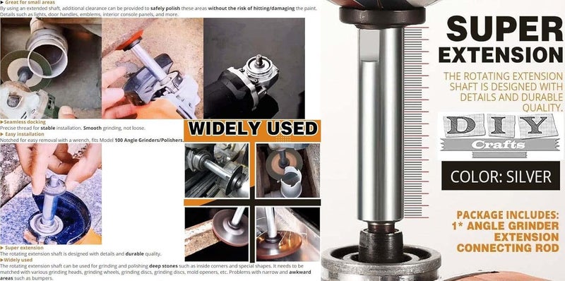 DIY Crafts DIY Crafts M14 Stainless Steel Alloy Material Rotary Extension Shaft Rod Threaded for Rotary PolisherCar PolisherPolishing Backing Plate Sucker Angle Grinder Polisher 5X 4 inch Extension Rod  - Image 4