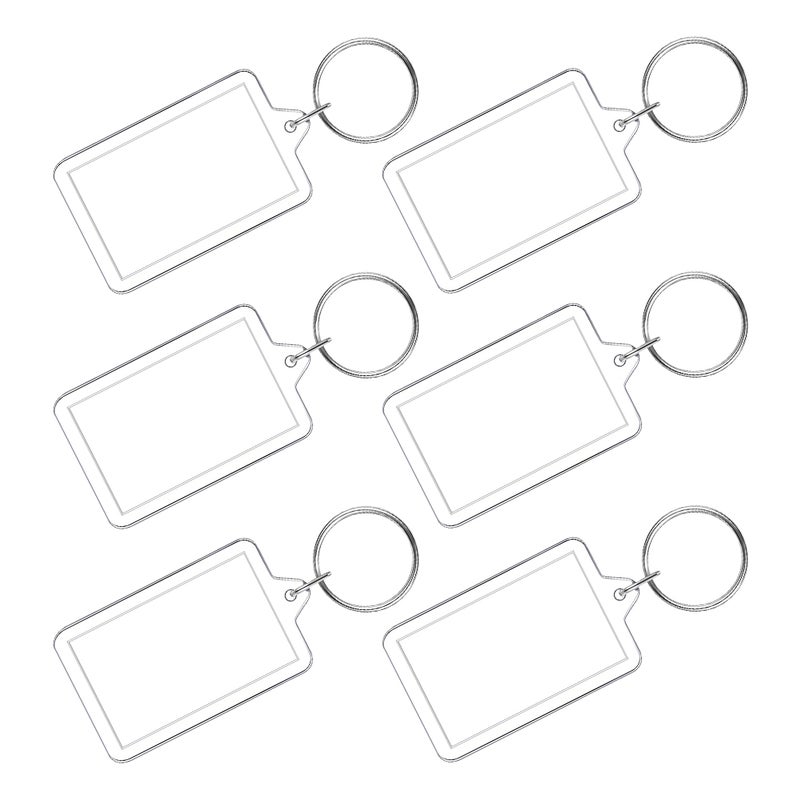 6pcs Mini Photo Keychain Craft Photo Keychain Display Supplies DIY Picture Frame Key Keychain Photo Holder for Home Office School - Image 1