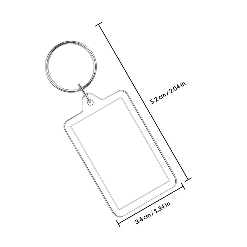 6pcs Mini Photo Keychain Craft Photo Keychain Display Supplies DIY Picture Frame Key Keychain Photo Holder for Home Office School - Image 2