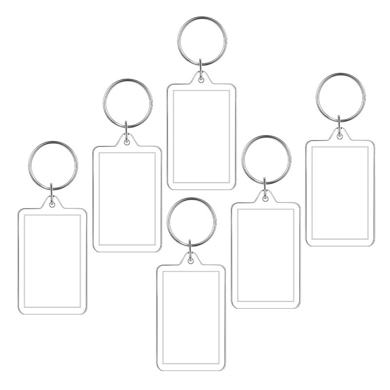 6pcs Mini Photo Keychain Craft Photo Keychain Display Supplies DIY Picture Frame Key Keychain Photo Holder for Home Office School - Image 5