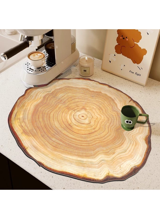 Ancient Tree Ring Round Carpet Brown 31.5x31.5inch  - Image 1