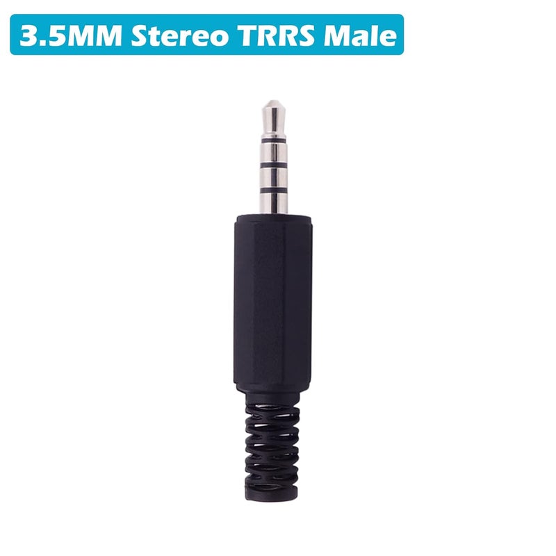 Fancasee 10-Pack 3.5mm 1/8" Replacement Repair Jack TRRS Stereo Male Plug Adapter 3.5mm Solder Type DIY Audio Cable Connector for Headphone Headset Earphone Microphone Speaker Cable Repair - Image 3