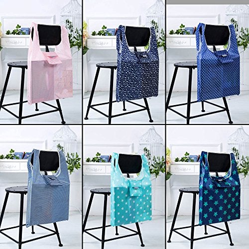 Bagcu Cloth Tote Bags, Reusable, Foldable, Recycle for Shopping, Fits in Pocket, Eco Friendly for Groceries, Water Resistant, Lightweight, Strong & Durable Large (6Pack) - Image 3