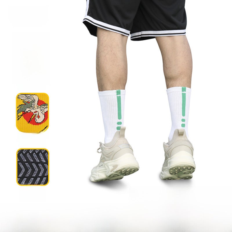 Generic Factory high-top basketball socks mens long mid-tube sports socks mens breathable towel bottom sweat-absorbent elite socks wholesale Black - Image 4
