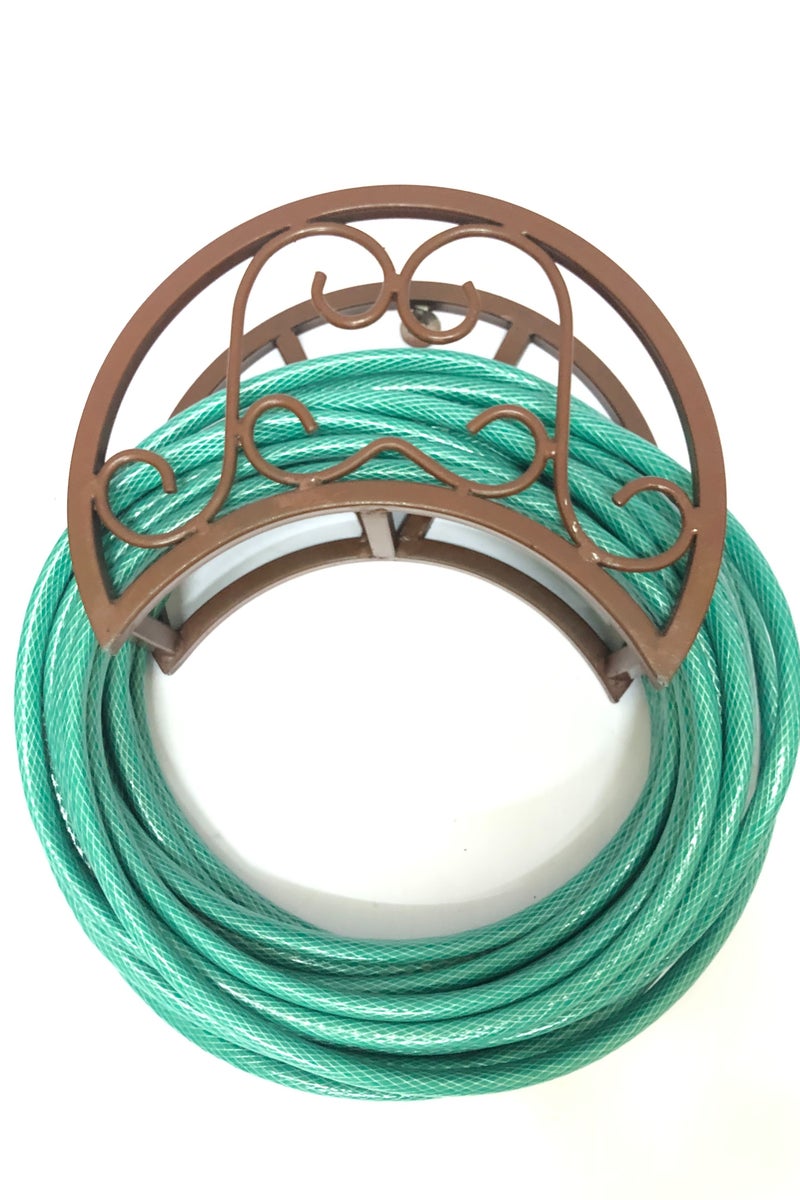 RENOVO Heavy Duty Water Hose Holder Solid Metal Hoses Hanger Wall Mount Brown - Image 4