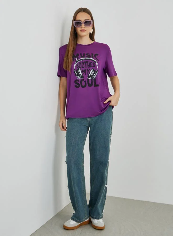 Take Two Take Two Graphic Printed Oversized T-Shirt