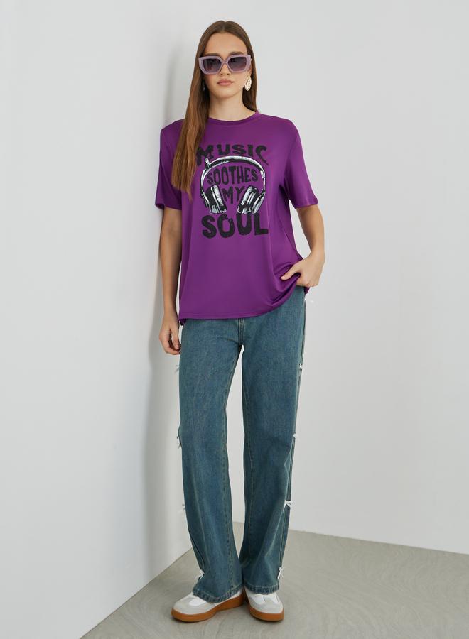 Take Two Graphic Printed Oversized T-Shirt - Image 2