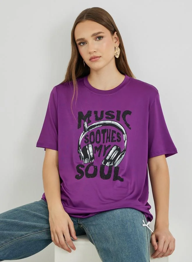 Take Two Take Two Graphic Printed Oversized T-Shirt
