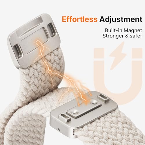 Fullmosa Magnetic Nylon Watch Bands 20mm Quick Release Watch Strap Compatible with Garmin Vivoactive 65 Venu Sq Forerunner 16555 Samsung Galaxy Watch 7654 4044mm for Men Women StarlightPurple - Image 3