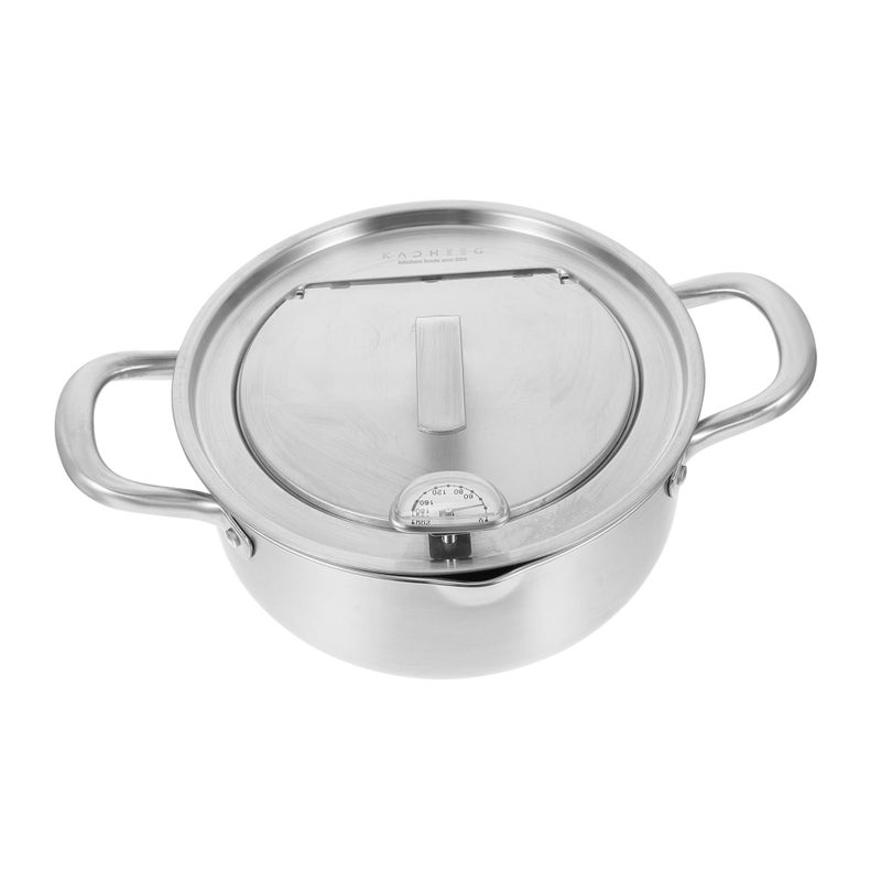 Stainless Steel Deep Fryer With Lid Temperature Control Nonstick Portable Efficient Heat Conduction - Image 2