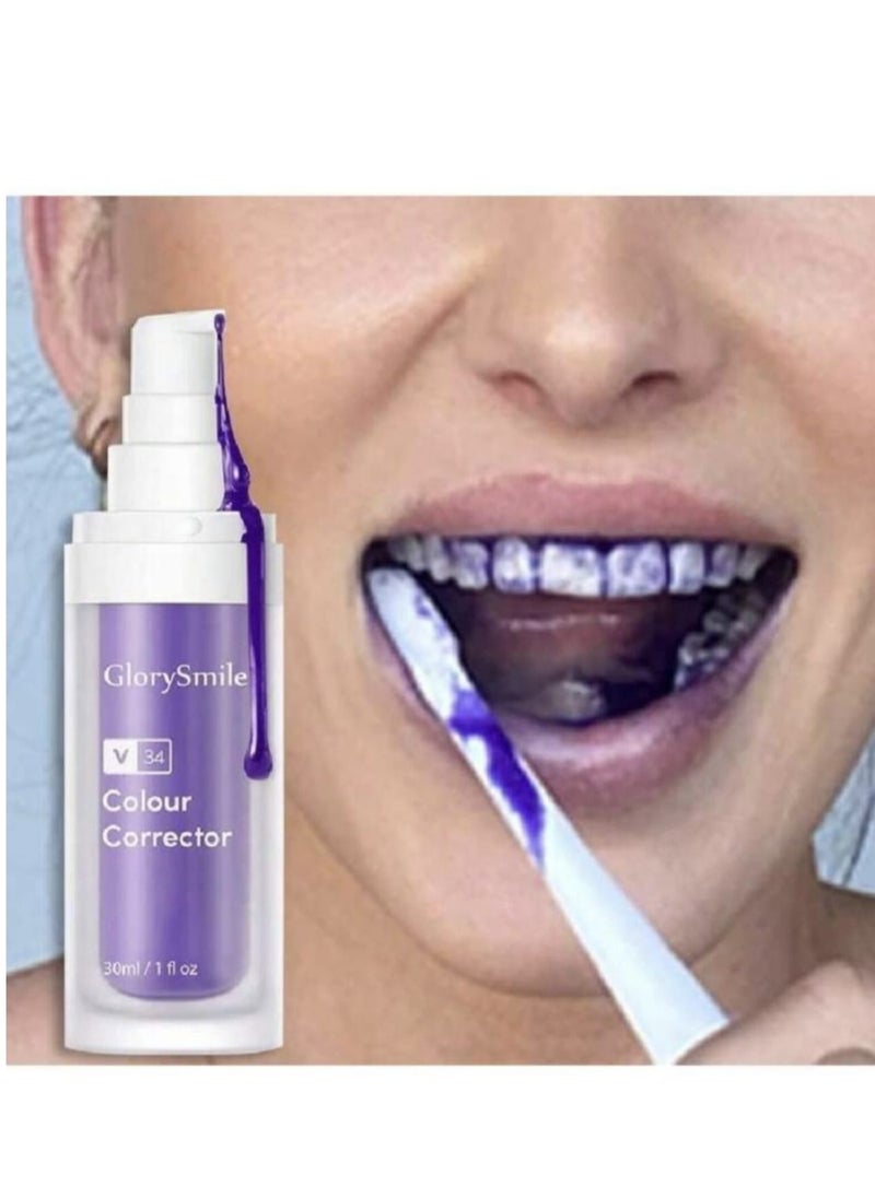 GlorySmile Glory Smile Purple Toothpaste  A post-whitening treatment that restores brightness and neutralises yellow tones on the tooth surface.  30ml 11 fl oz  - Image 2