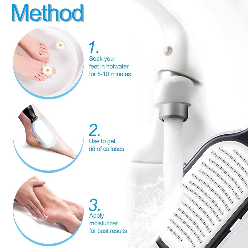 Sularpek Foot File Foot Scraper Best Foot Care Pedicure Metal Surface Tool to Remove Hard Skin Can Be Used on Both Wet and Dry Feet Surgical Grade Stainless Steel File - Image 5