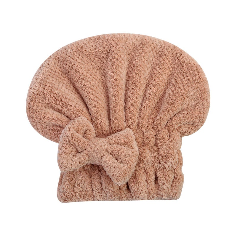 Generic Princess hat strong absorbent hair drying cap long hair wrap scarf hair drying artifact adult solid color bow quick-drying shower cap Lotus root starch 
