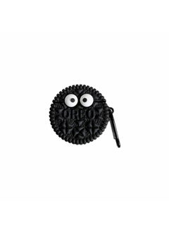 Small Eyes Biscuits Suitable For AirPods 4Th Generation Pro2 For Apple Bluetooth Wireless Headphone Cover 1/3Th Generation Silicone Shell Soft-Color:Black Eye Cookies + Hook-Applicable Models:Airpods 3