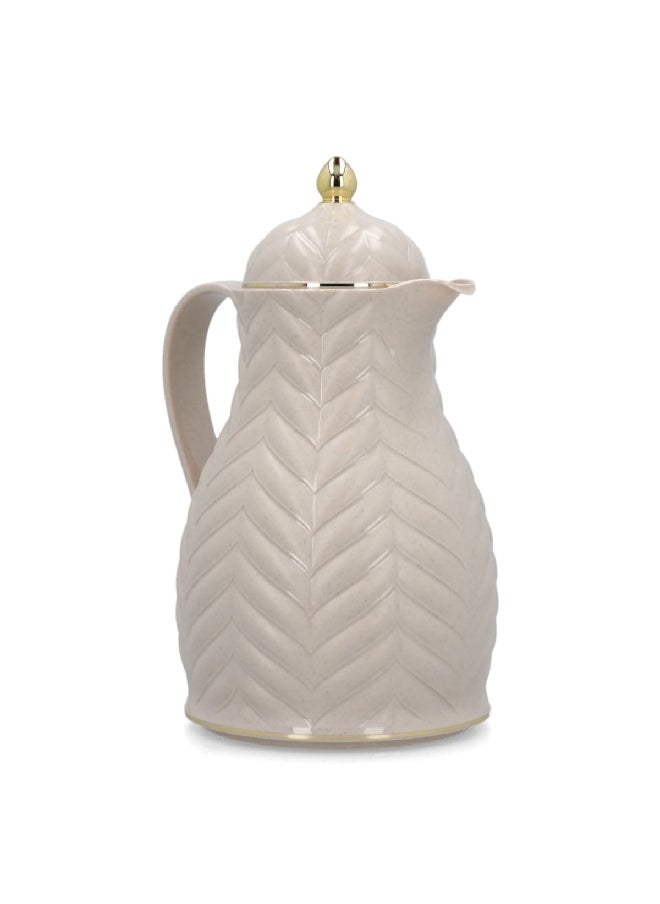 Rose - 12 Hours Extended Heat Retention Elegant Marble Tea Thermos Beige 1 L 52449 - Image 1