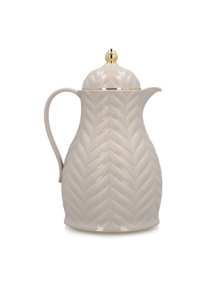 Rose - 12 Hours Extended Heat Retention Elegant Marble Tea Thermos Beige 1 L 52449 - Image 1