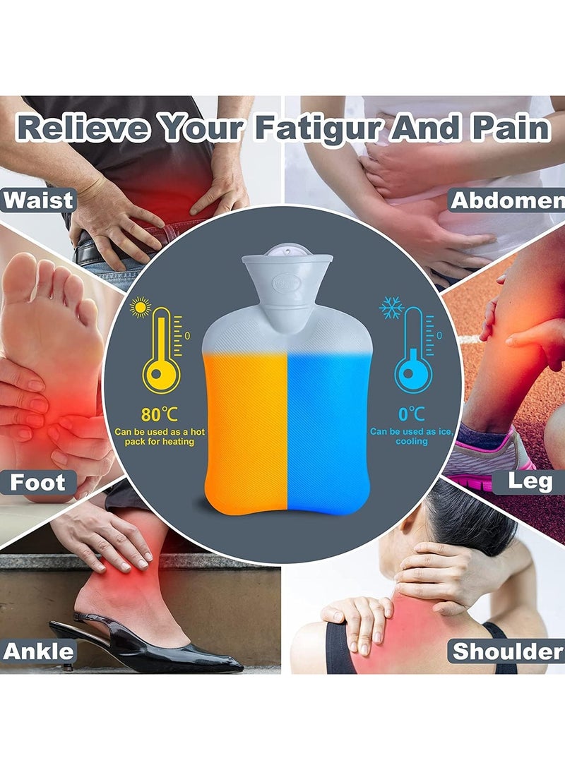 فروغ قربة الماء الساخن بغطاء فرو خارجي ,زجاجة الكمادات الساخنة والباردة ,تهدئة ألام الطمث وبرودة الأطراف وألام العظام وسخونة الجسم متعددة الاستخدامات,الوان عشوائية - Image 5