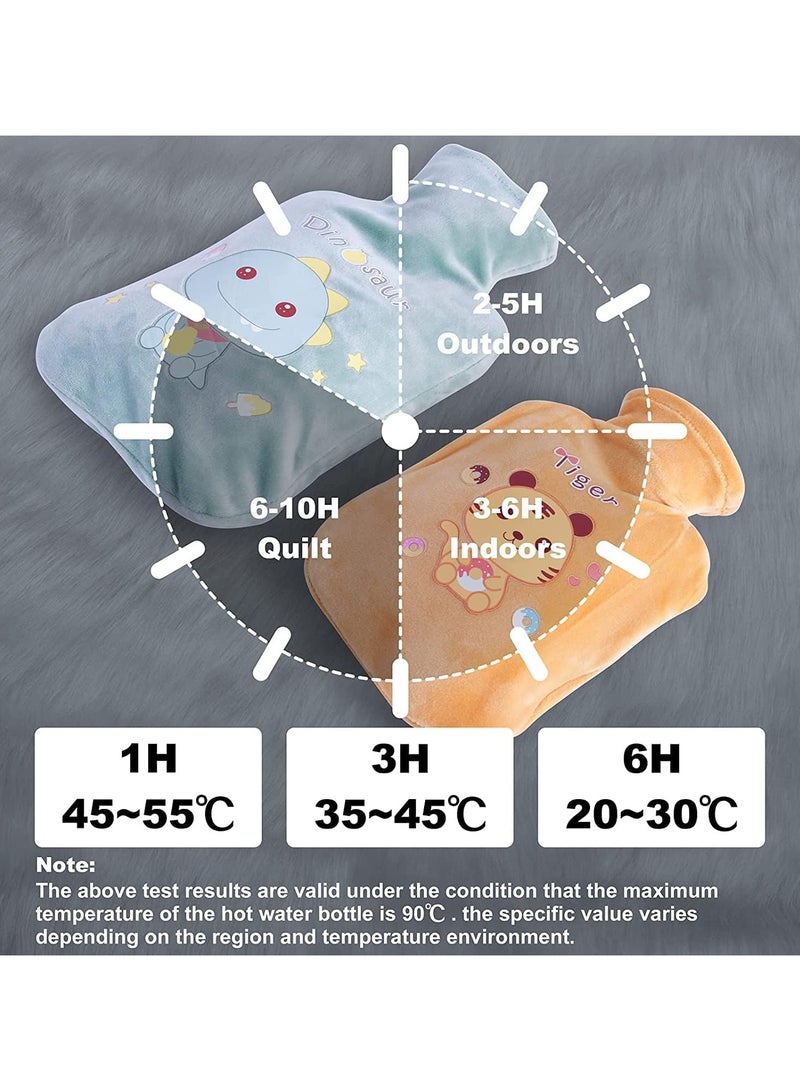 فروغ قربة الماء الساخن بغطاء فرو خارجي ,زجاجة الكمادات الساخنة والباردة ,تهدئة ألام الطمث وبرودة الأطراف وألام العظام وسخونة الجسم متعددة الاستخدامات,الوان عشوائية - Image 4
