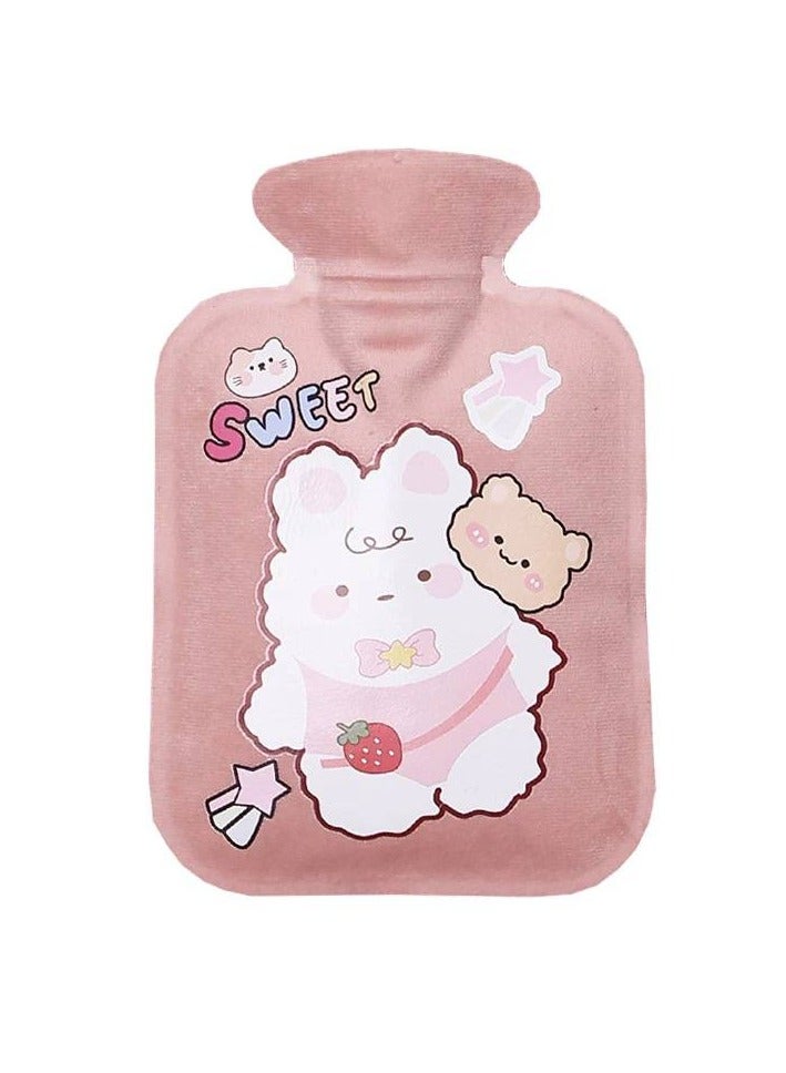 فروغ قربة الماء الساخن بغطاء فرو خارجي ,زجاجة الكمادات الساخنة والباردة ,تهدئة ألام الطمث وبرودة الأطراف وألام العظام وسخونة الجسم متعددة الاستخدامات,الوان عشوائية - Image 2