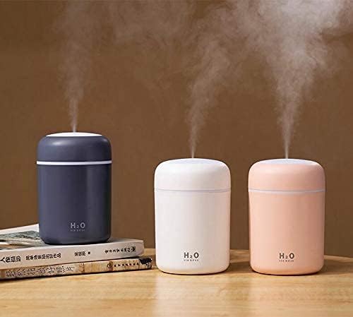 KRISHNA ZONE KRISHNA ZONE Colorful Cool Mini Humidifiers with LED Night Light USB 300ml Mist Humidifiers for Car Office Room Bedroom 26db Quiet Ultrasonic Humidifiers Portable Diffuser for Essential Oils 
