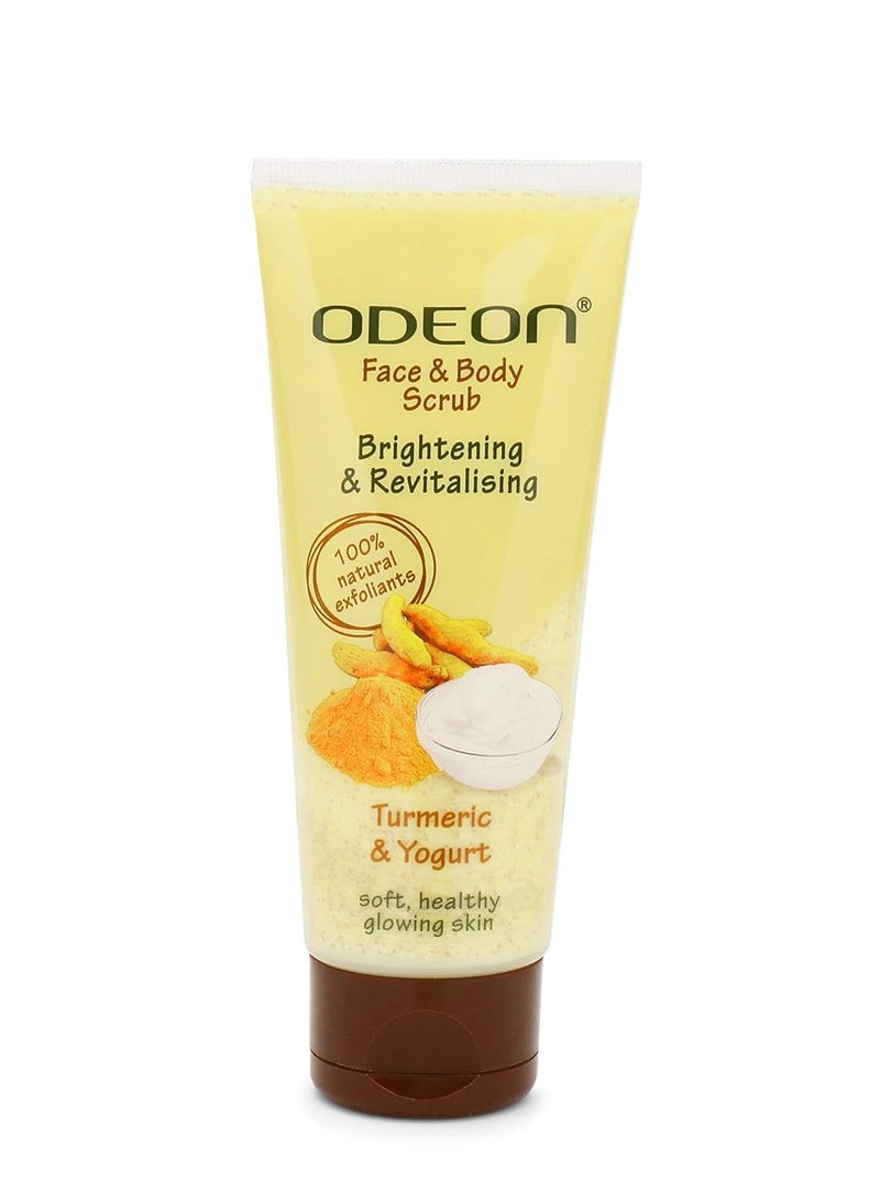 ODEON Face and Body Scrub 100ml (Turmeric and Yogurt) - Image 1