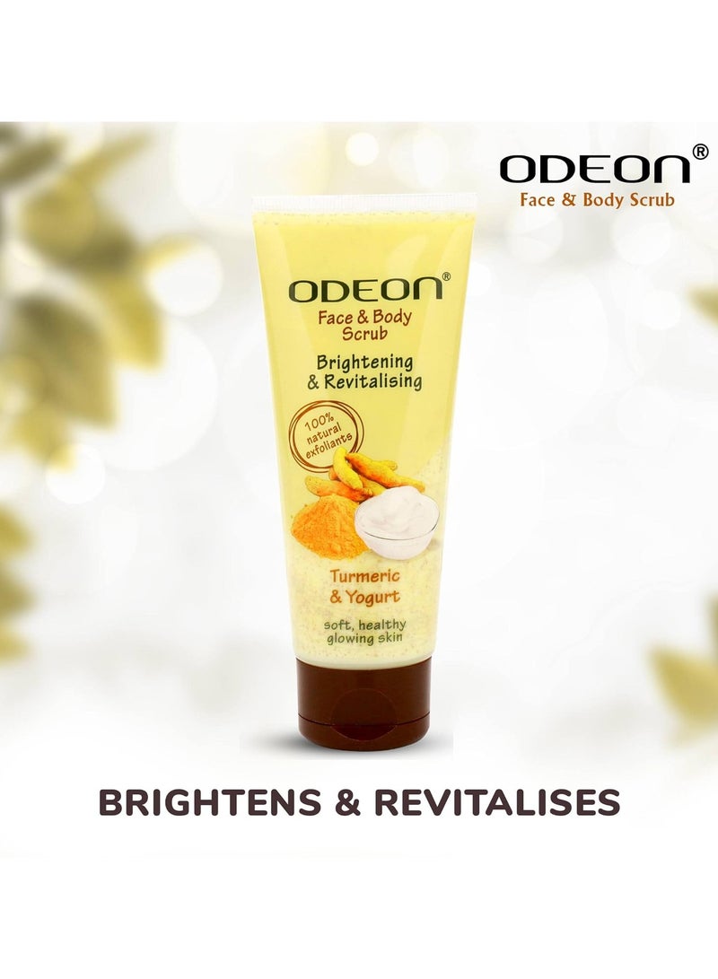 ODEON Face and Body Scrub 100ml (Turmeric and Yogurt) - Image 2
