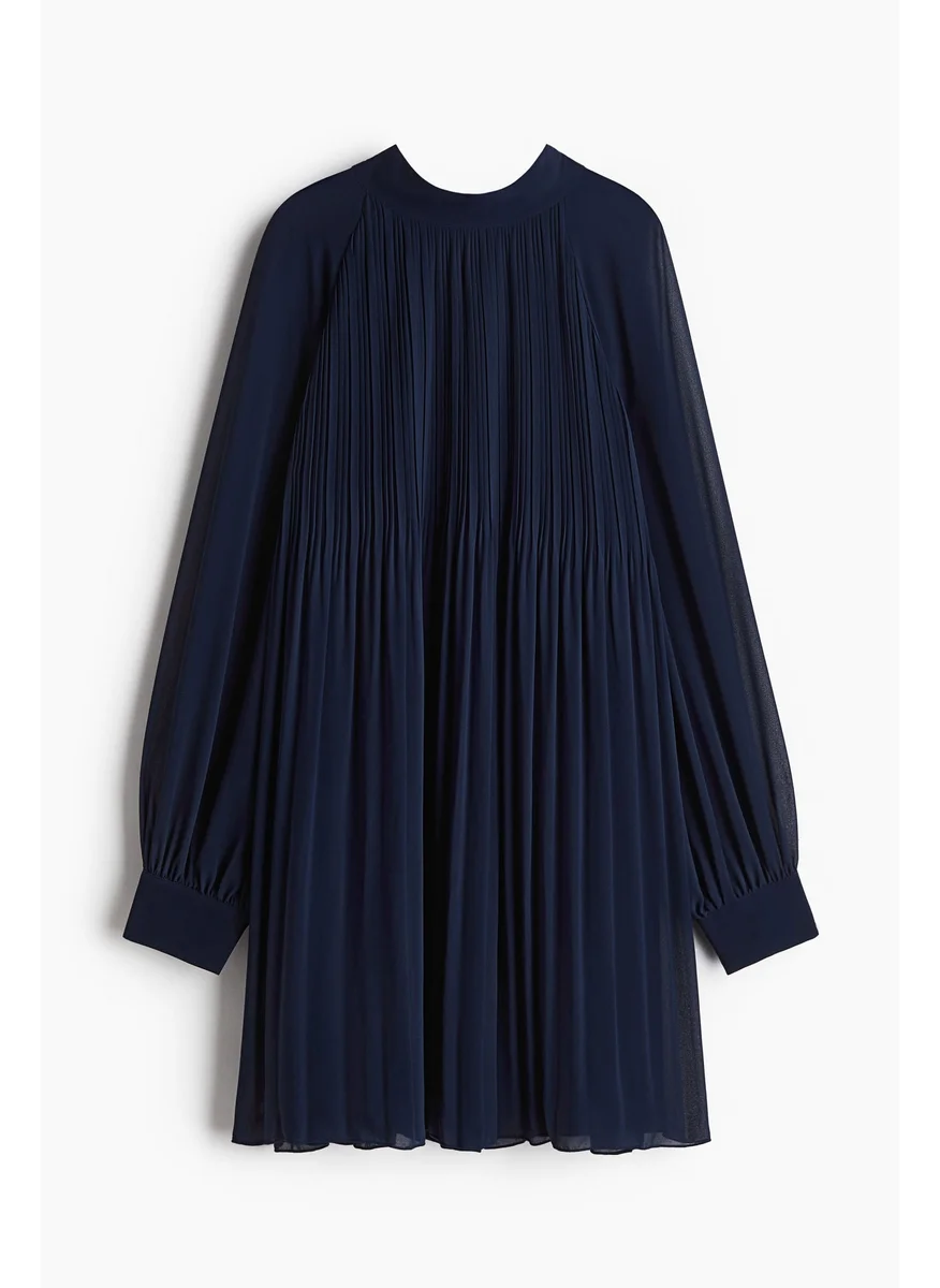 H&M Pleated Chiffon Dress