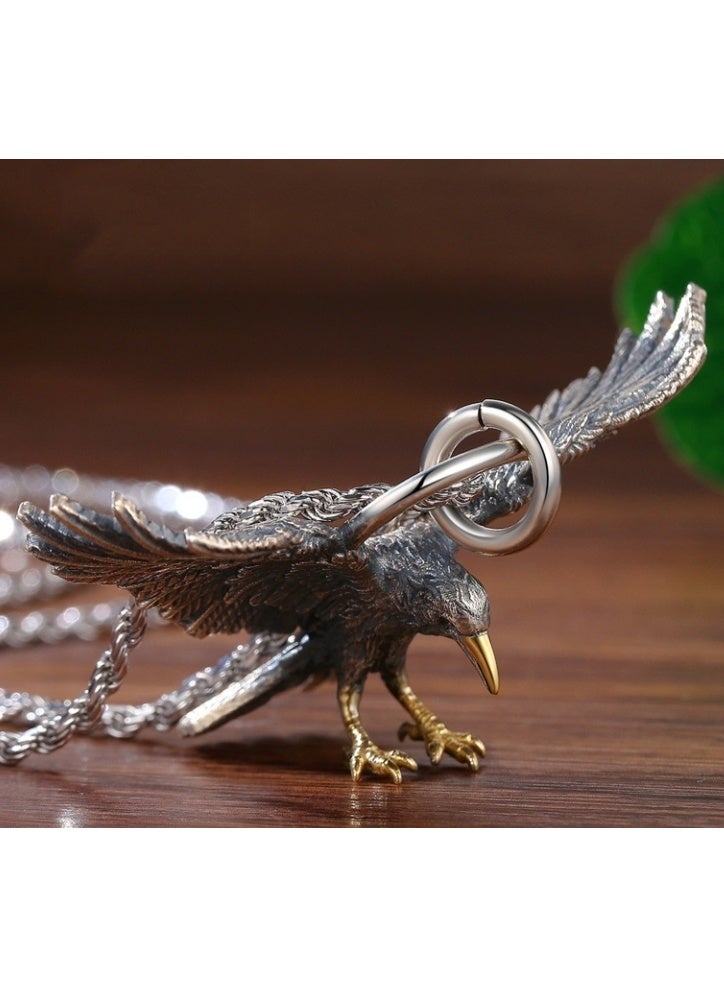 LATEEN Eagle Necklace for Women Men, Retro Black Eagle Animal Pendant Necklace Fashion Jewelry Gifts for Men Women - Image 2