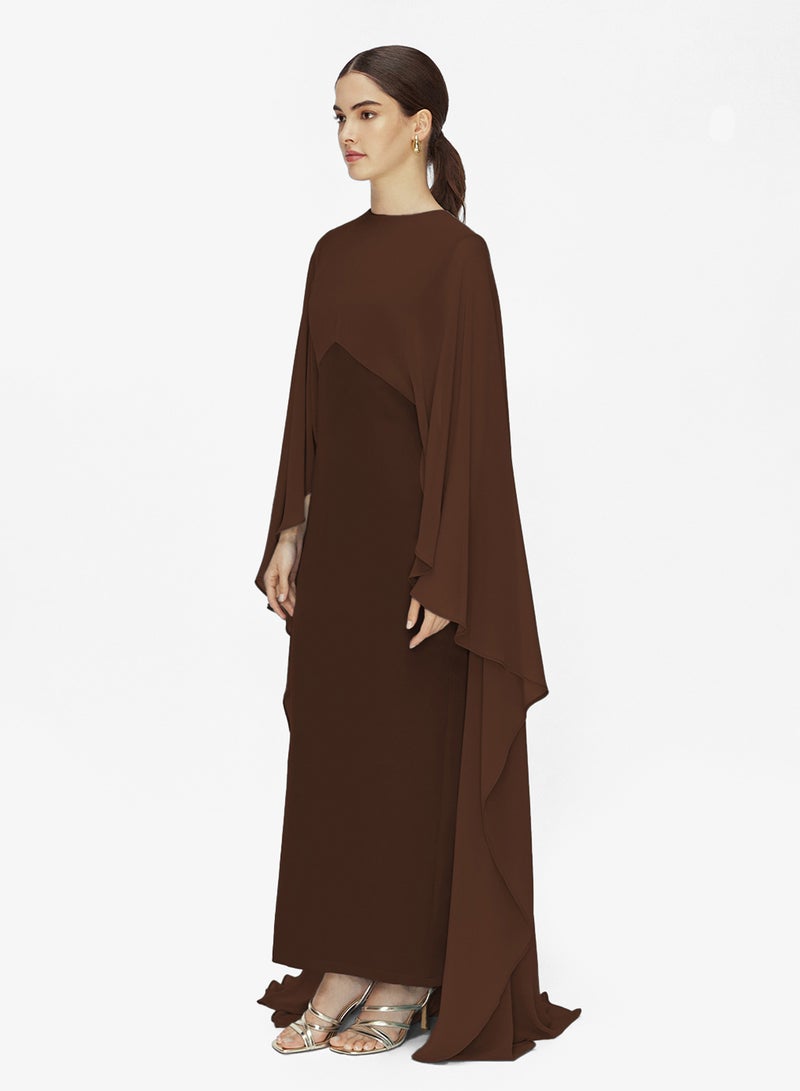 CHASE Draped Cascading Sleeves Maxi Dress - Image 3
