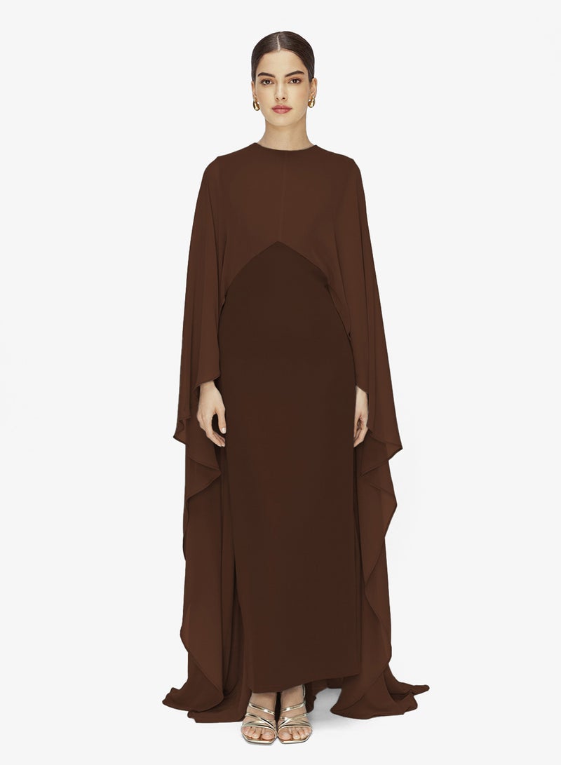 CHASE Draped Cascading Sleeves Maxi Dress - Image 1