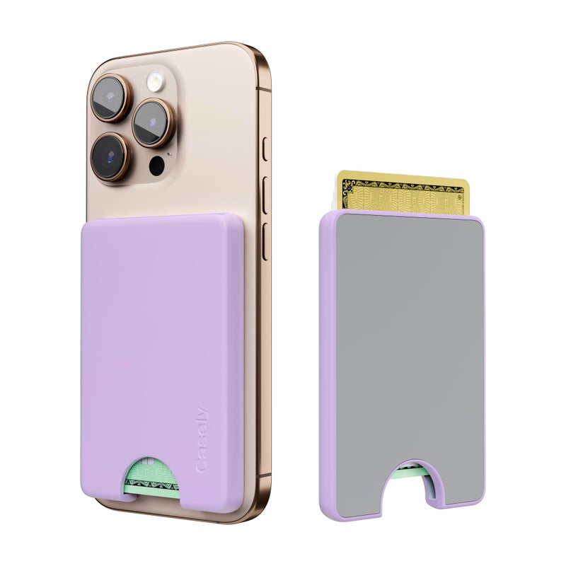 Casely MagWallet | Light Purple | Slim Wallet Card Holder | Compatible with MagSafe | Soft-Touch Hard Silicone | Holds Up to 3 Cards - Image 5