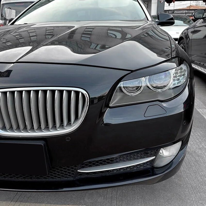 QASULER Gloss Black Headlight Eyelids for BMW 5 Series - Image 4