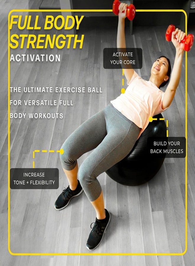 Miloll Exercise Ball Pilates Yoga Ball Anti-Burst and Slip Resistant - for Fitness, Pregnancy, Stability, Balance, Core Workout - Red Training Ball w/Pump for Home Office Gym (Red) - Image 2