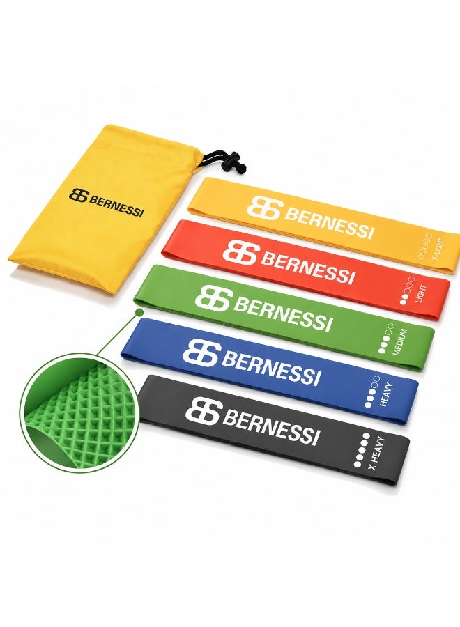 Bernessi 5pcs 10-40lbs Rubber Resistance Band Set for Men & Women, Stretch Elastic Loop Exercise Bands Set Heavy Duty Anti-Slip for Legs Botty Working Out Gym Workout Yoga Fitness Training Pilates - Image 1