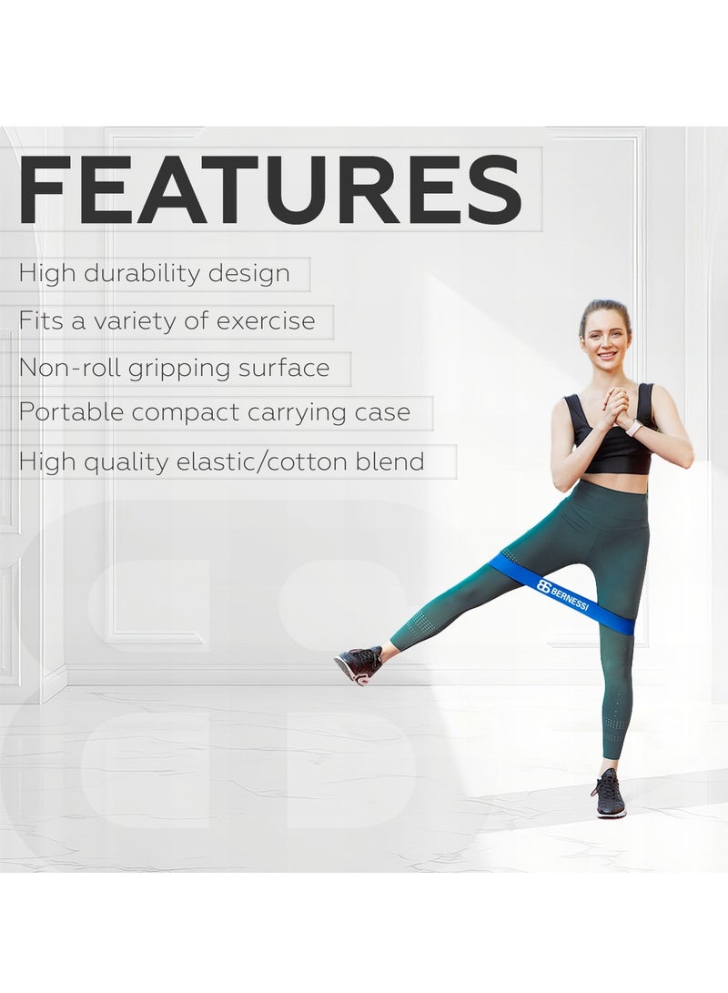 Bernessi 5pcs 10-40lbs Rubber Resistance Band Set for Men & Women, Stretch Elastic Loop Exercise Bands Set Heavy Duty Anti-Slip for Legs Botty Working Out Gym Workout Yoga Fitness Training Pilates - Image 5