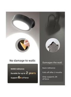EZVALO EZVALO LED Wall Mounted Lights, 5500mAh Rechargeable Wall Sconces Lamp, 3 Color Temps & Remote and Touch Control, 360°Rotation Dimmable Cordless Wall Light for Bedroom Reading Study Bedside (3 Pack)  - Image 3
