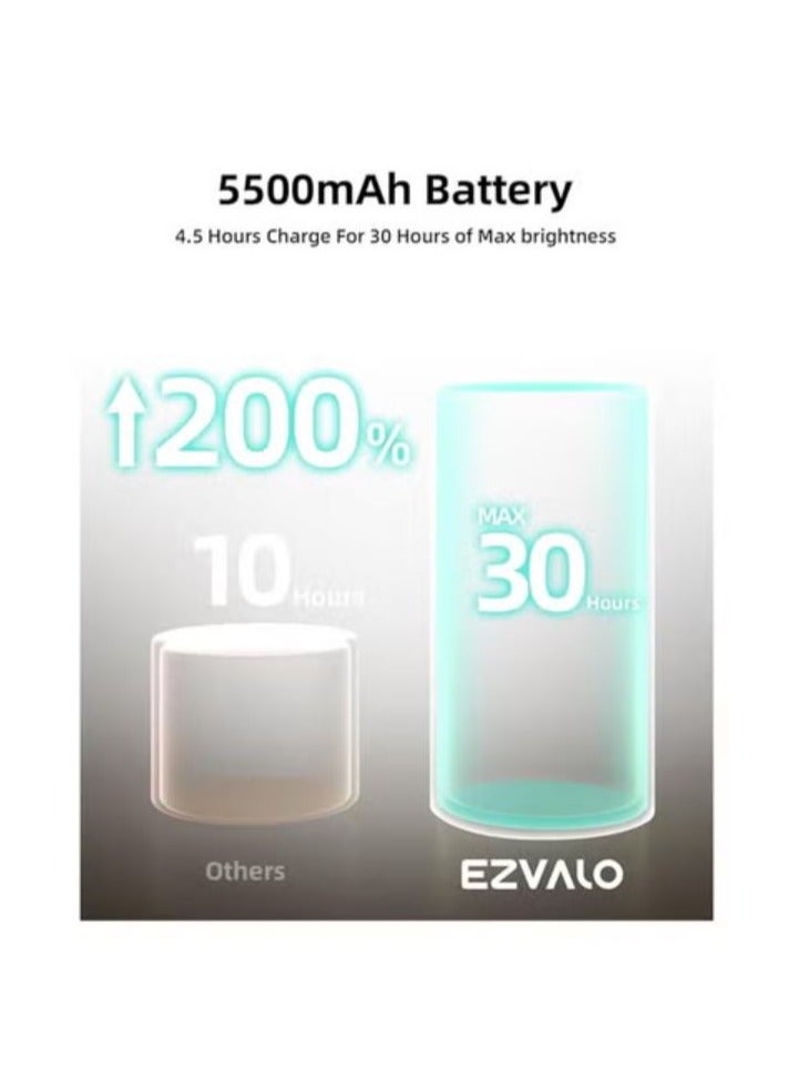 EZVALO LED Wall Mounted Lights, 5500mAh Rechargeable Wall Sconces Lamp, 3 Color Temps & Remote and Touch Control, 360°Rotation Dimmable Cordless Wall Light for Bedroom Reading Study Bedside (3 Pack) - Image 5
