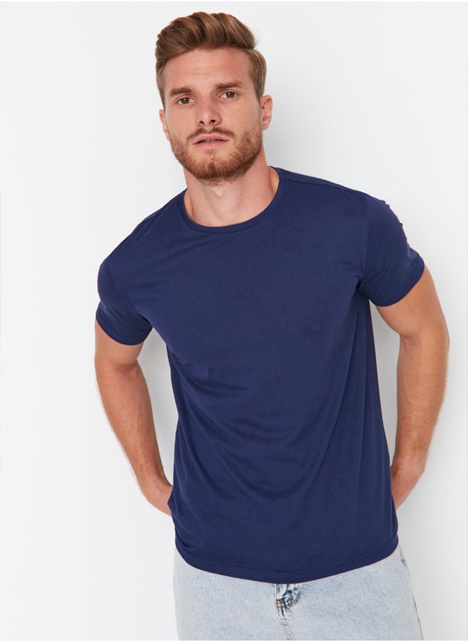 Navy Blue Basic Regular Cut Crew Neck Short Sleeve T-Shirt TMNSS22TS0271 - pzsku/Z6454BFFB31538A839B10Z/45/_/1739718094/3147b9a6-fef9-4567-8564-d55dbfd24475