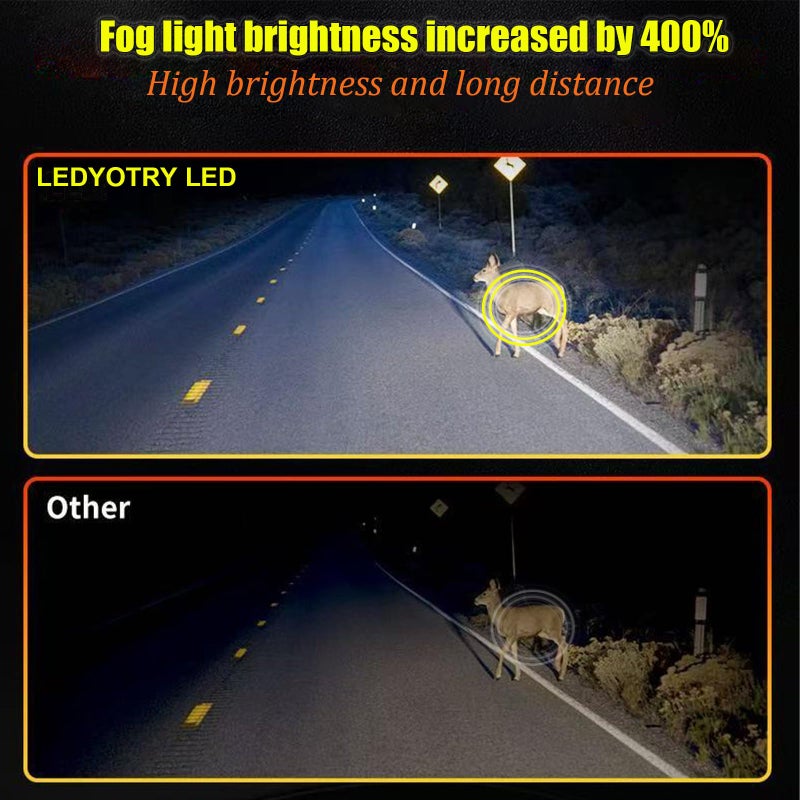 LEDYOTRY H11/H8 LED Fog Light Bulbs or DRL, 4000 Lumens Super Bright 6000K Cool White H16 Fog Light for Cars, Trucks, SUVs, Non-polarity, Play and Plug (Pack of 2) - Image 4
