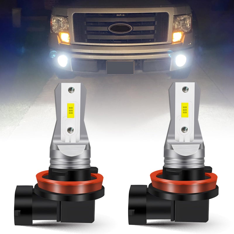 LEDYOTRY H11/H8 LED Fog Light Bulbs or DRL, 4000 Lumens Super Bright 6000K Cool White H16 Fog Light for Cars, Trucks, SUVs, Non-polarity, Play and Plug (Pack of 2) - Image 1