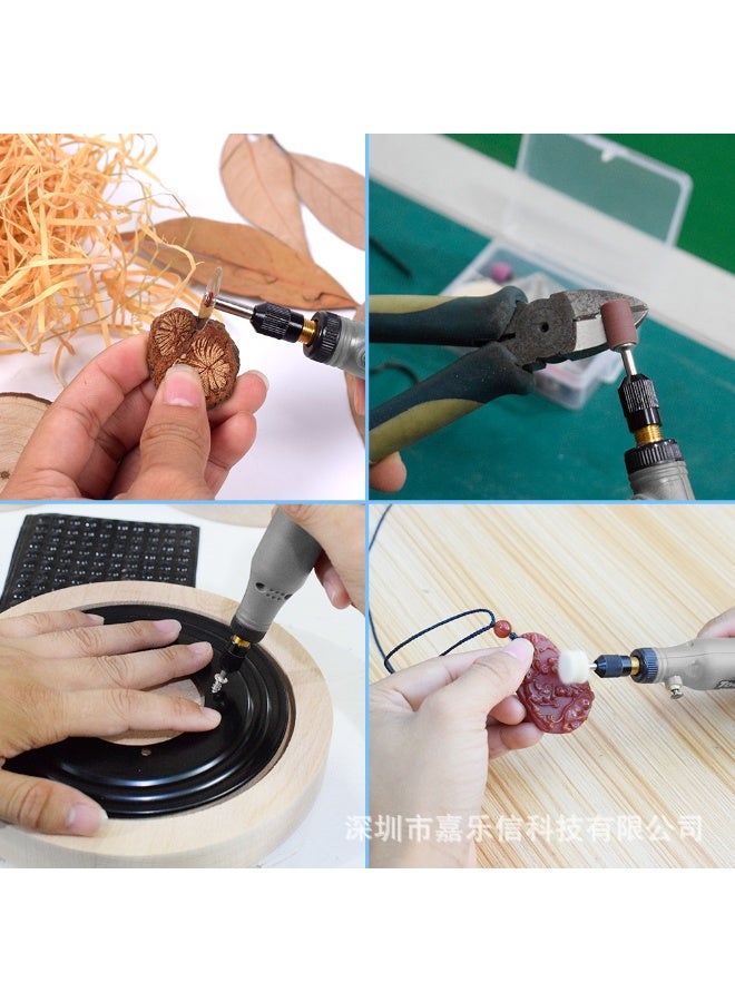5-speed polishing machine with light mini electric grinding USB charging electric drill utility kit multifunctional grinding tool(Grey) - Image 5