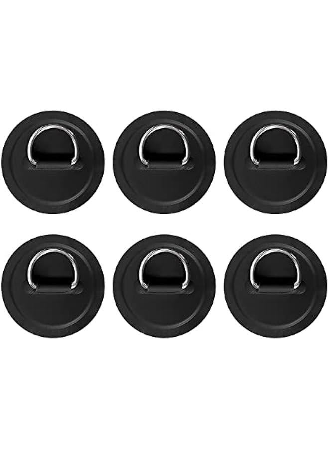6 Pack 3.15'' Stainless Steel D-Ring Circular Patch for PVC Inflatable Boat Kayak SUP Canoe Deck Surfboard Accessories,NO Glue Include.  - Image 1