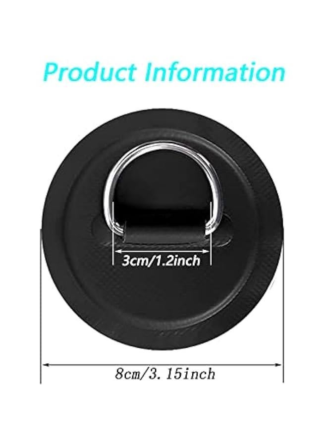 6 Pack 3.15'' Stainless Steel D-Ring Circular Patch for PVC Inflatable Boat Kayak SUP Canoe Deck Surfboard Accessories,NO Glue Include.  - Image 2