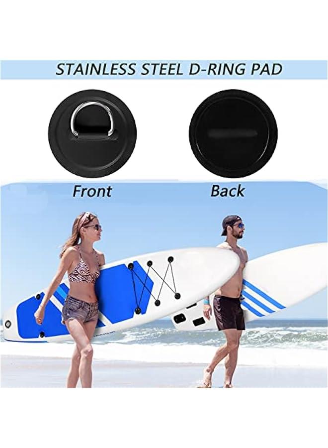 6 Pack 3.15'' Stainless Steel D-Ring Circular Patch for PVC Inflatable Boat Kayak SUP Canoe Deck Surfboard Accessories,NO Glue Include.  - Image 3