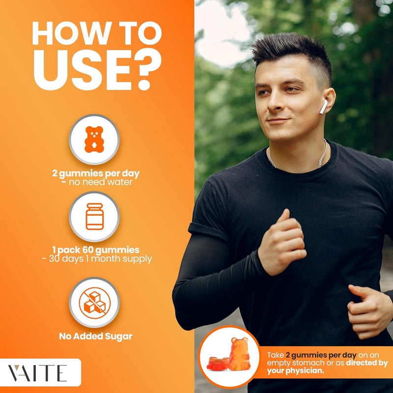 VAITE مكمل L أرجينين جوميز جذر الشمندر بقوة مزدوجة لدعم الطاقة والدورة الدموية والقدرة العضلية مكملات جذر الشمندر العضوية القابلة للمضغ للرجال والنساء نباتية غير معدلة وراثيًا خالية من السكر - Image 4